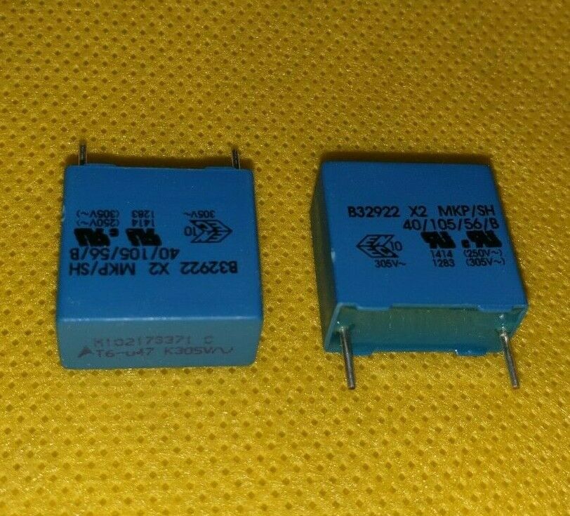 2PCS EPCOS Safety Capacitors 0.47uF 10% 305Vac MKP X2, LS 15MM B32922C3474K !