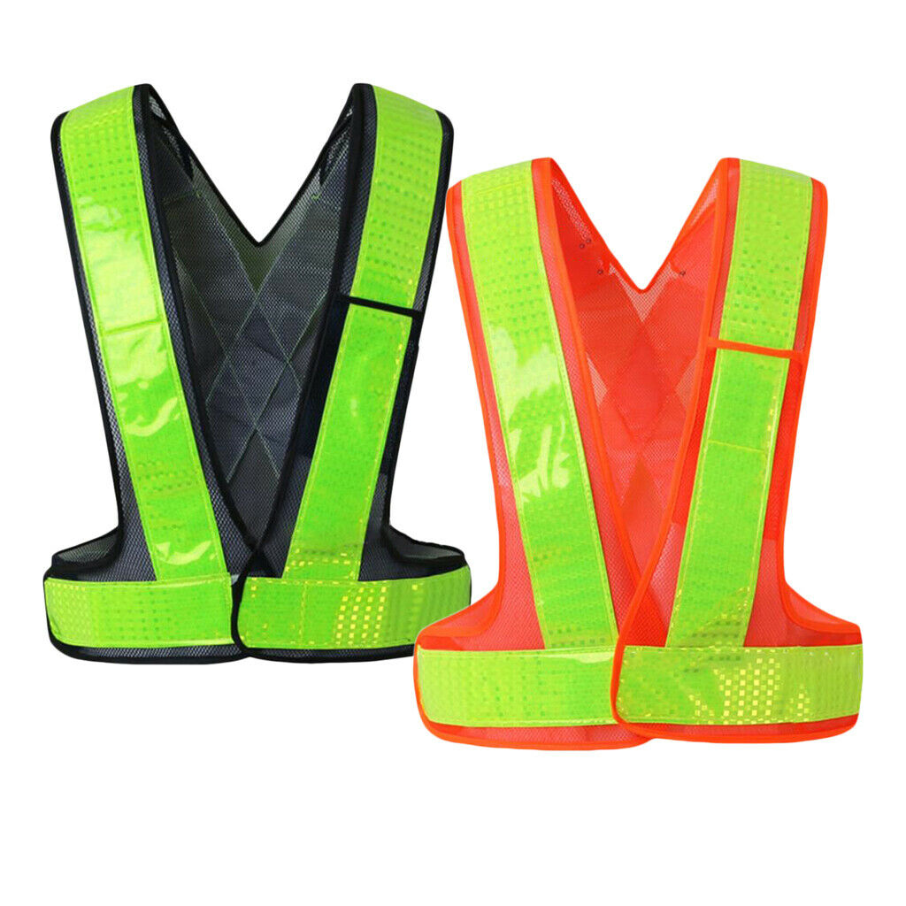 2pcs Security Safety Vest Adjustable Safety Shirt with Reflective Strips