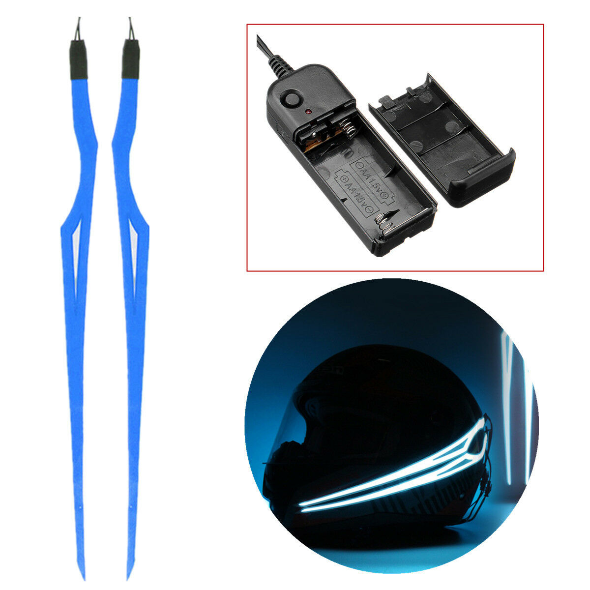 3V 1 To 2 Motorcycle Helmet Cold Luminous Light Strip Turn Signal Light 3*M Glue
