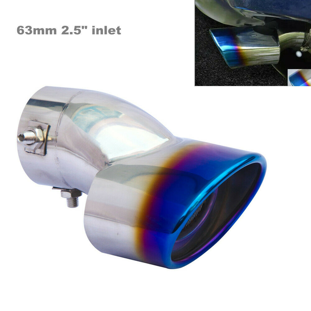 Car 63mm inlet Roasted Exhaust Tip Tail Pipe Muffler Stainless Steel  End Pipe