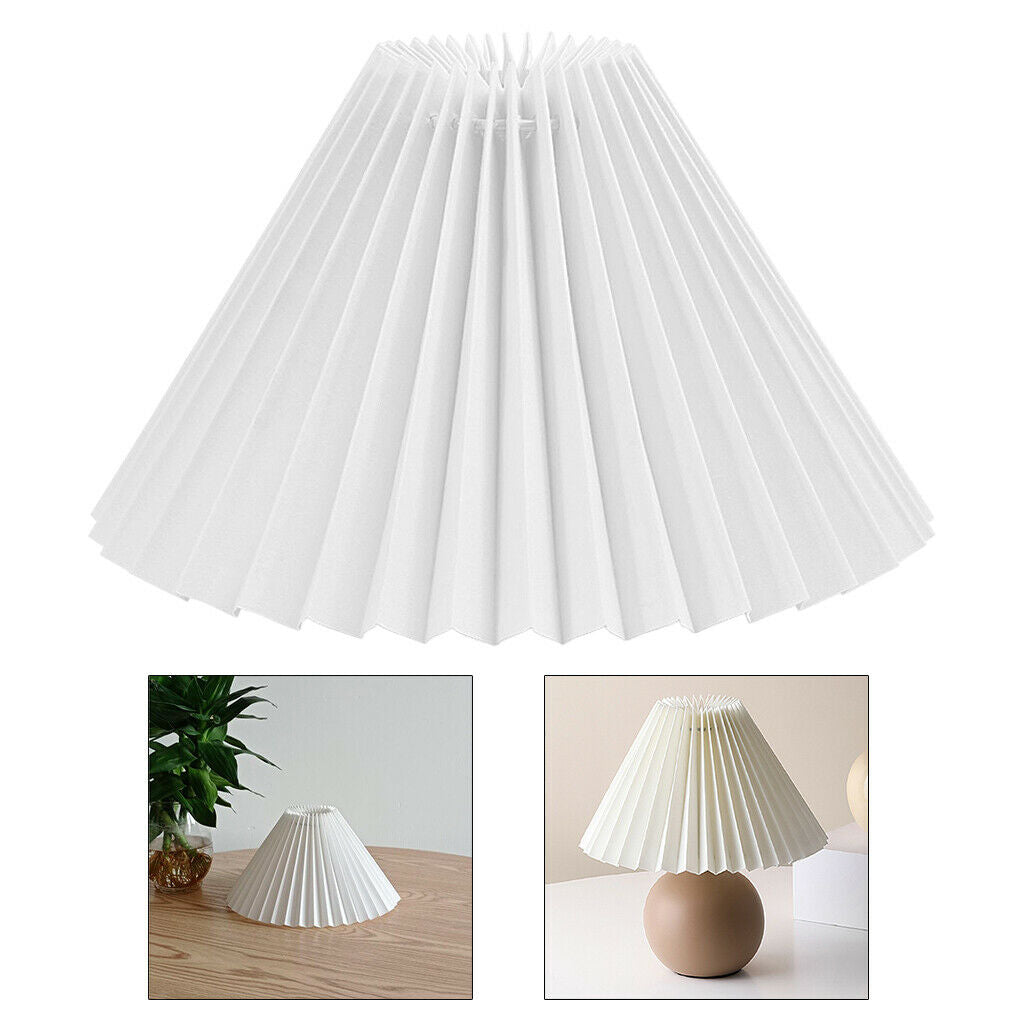 2X Cloth Lamp Shade Bouffant Lampshade Fanshaped Light Cover Office White_28cm