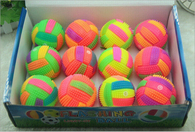 4X LED Volleyball Flashing Light Up - Color Changing Bouncing Hedgehog Ball Kids