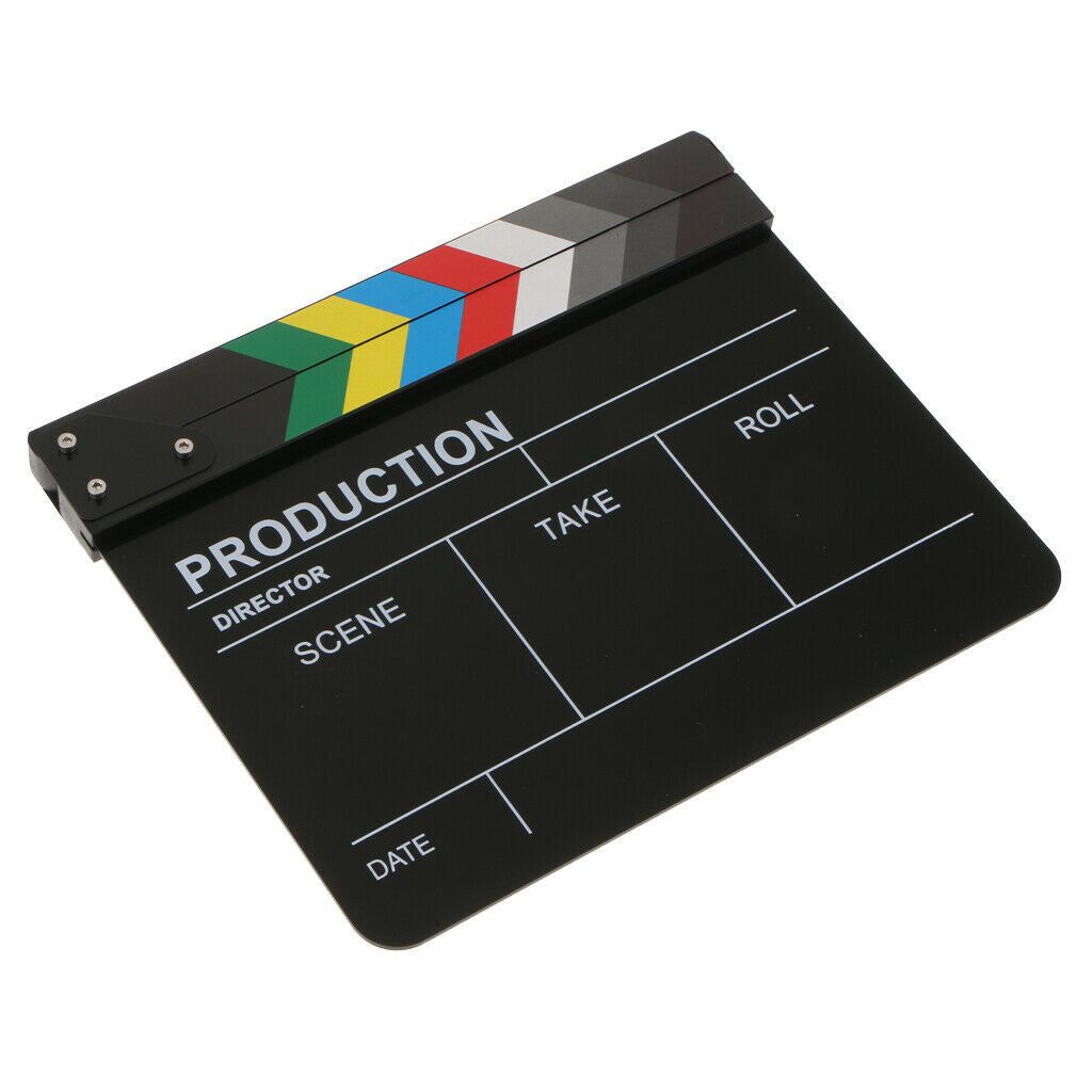 Acrylic Clapboard Dry Erase Director TV Film Movie Slate Cut Action Scene