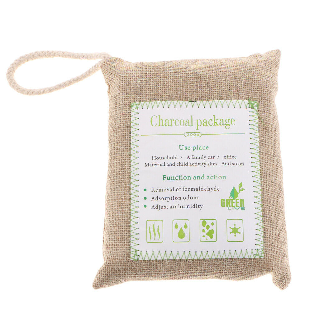4 pack Bamboo Charcoal Natural Air Purifying Freshener Bag Odor Eliminator