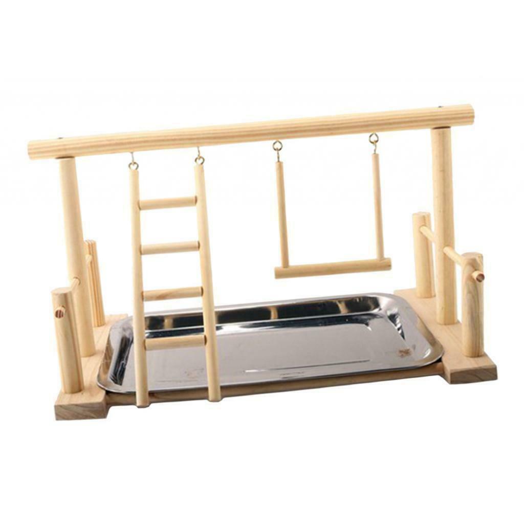 Parrot Birds Play Stand Cockatiel Playground Wooden Perch Gym Playpen A