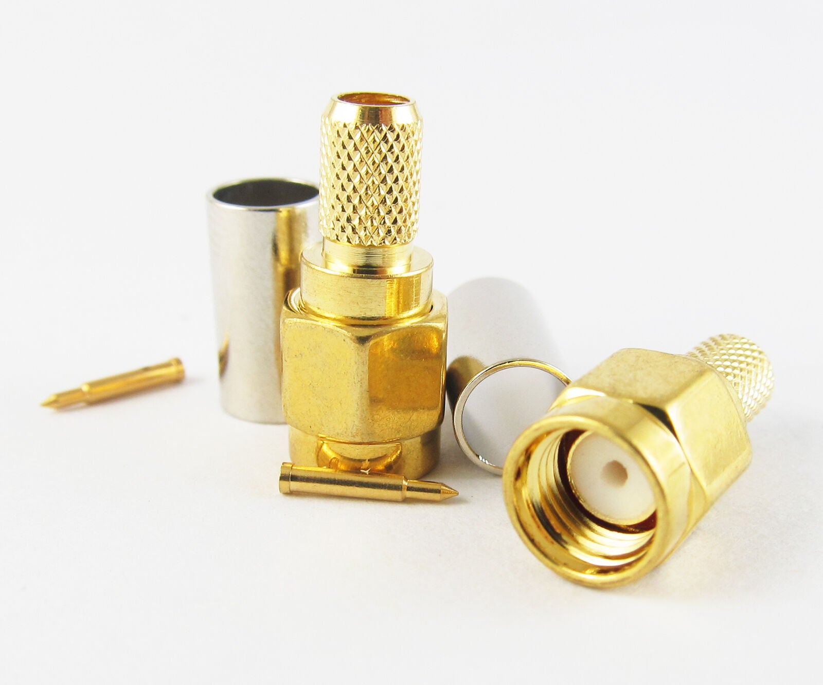 10pc SMA Male Plug Straight Crimp for RG58 RG142 RG223 RG400 LMR195 RF Connector