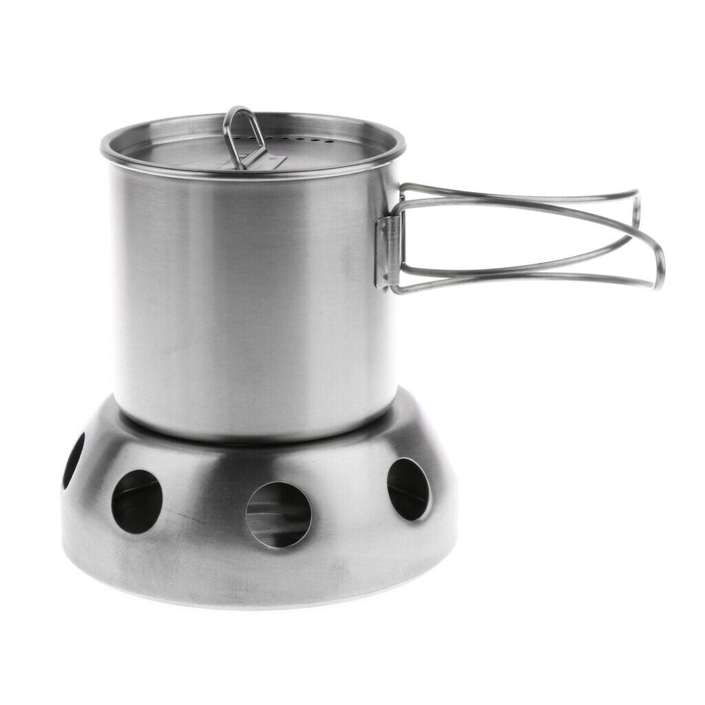 Stainless Steel Outdoor Camping Cup Pot Bowl Backpacking Travel Cup, 500ml,