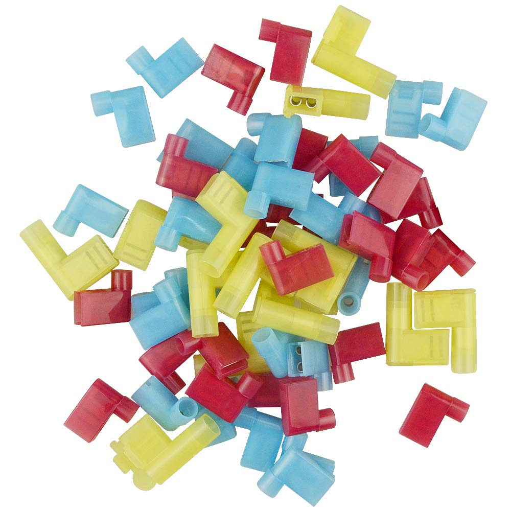 60PCS  Nylon Flag Spade Female Insulated Electrical Crimp Terminals Connectors