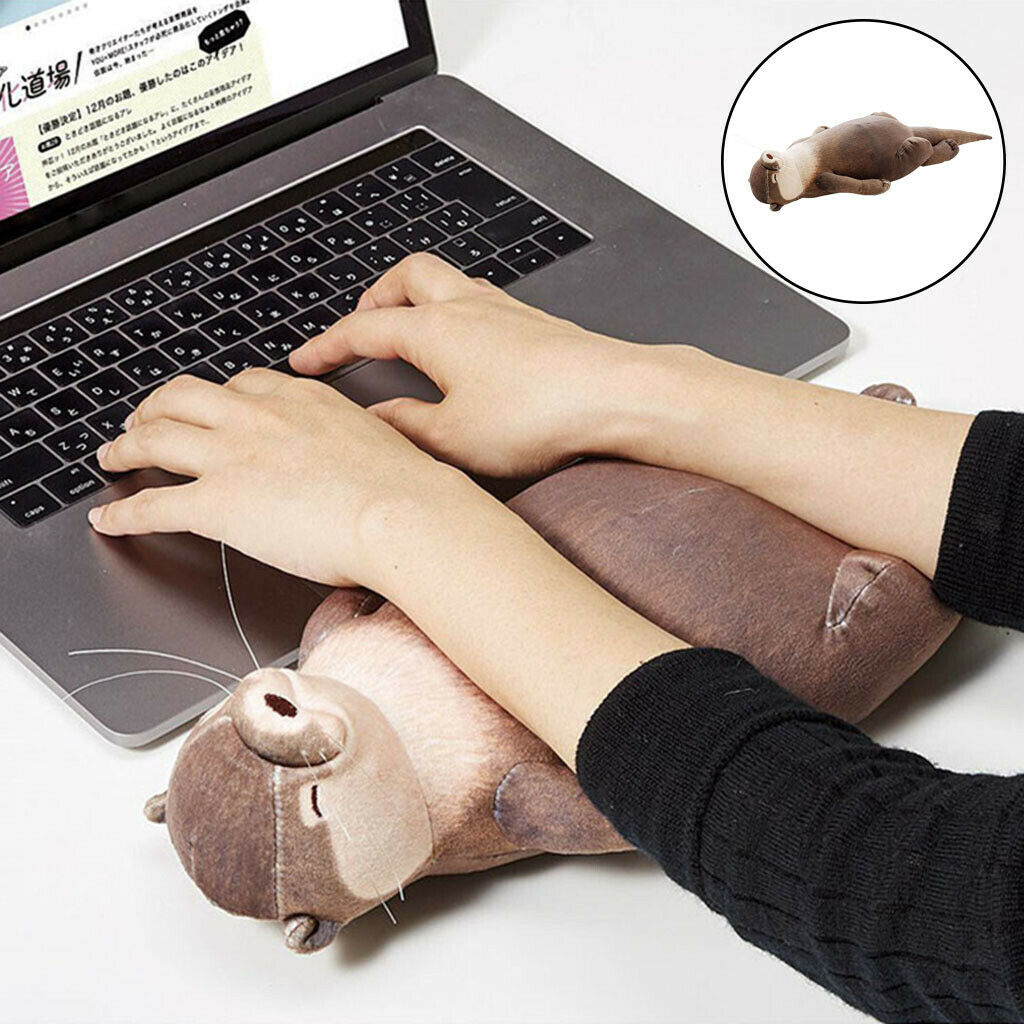 15.7 inch Cute Otter Stuffed Velvet Wrist Pad Hidden Zipper Decoration