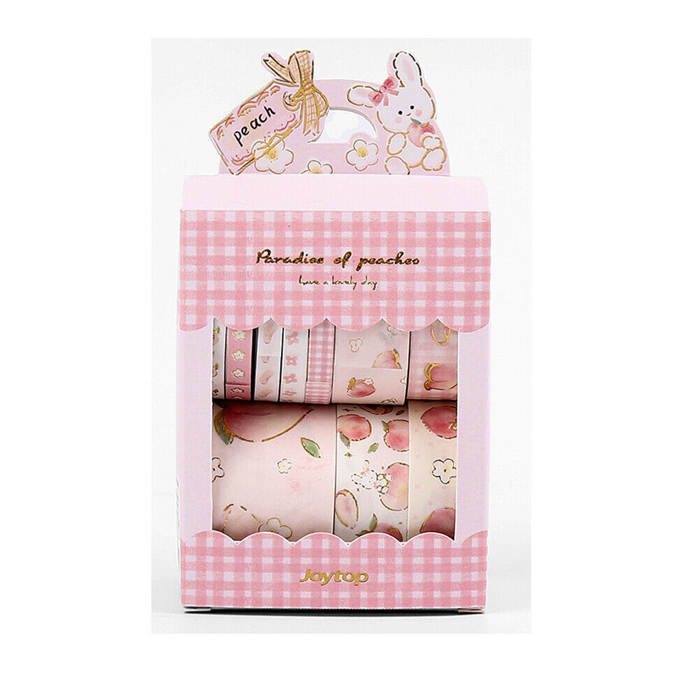 10Pcs Peach Washi Paper Stickers Masking Tape DIY Scrapbooking Diary Stationery