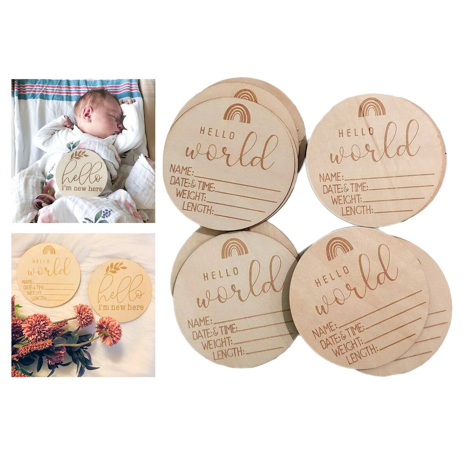 20x Monthly Milestone Cards Rounds Newborn Baby Shower Gift