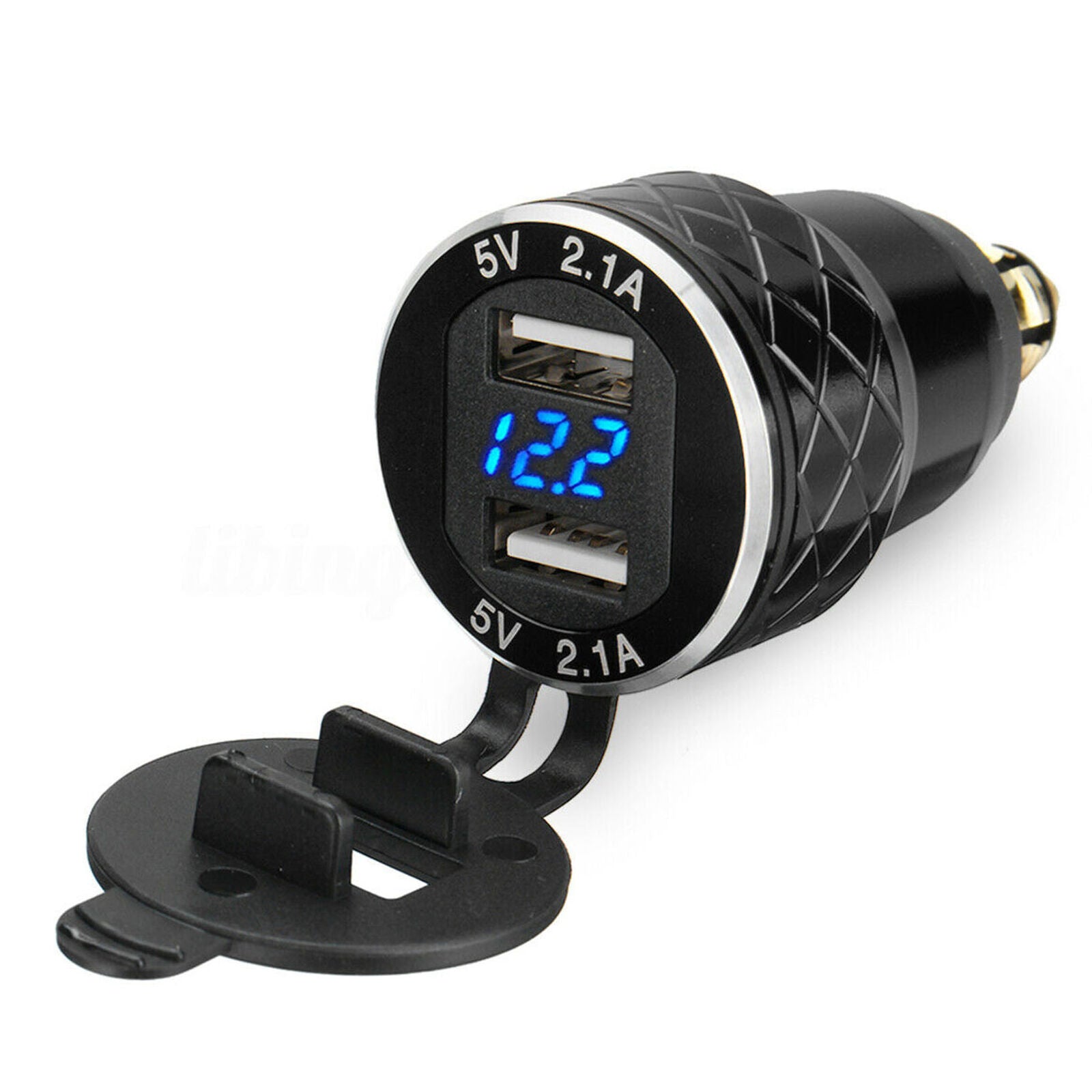 Voltmeter 2 USB Phone Charger Power Socket for Motorcycle Hella Plug Waterproof