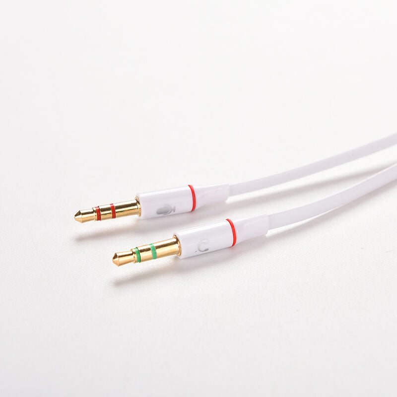 3.5mm Y Splitter CableBDemale to Dual Male Earphone Mic Audio Convert.l8