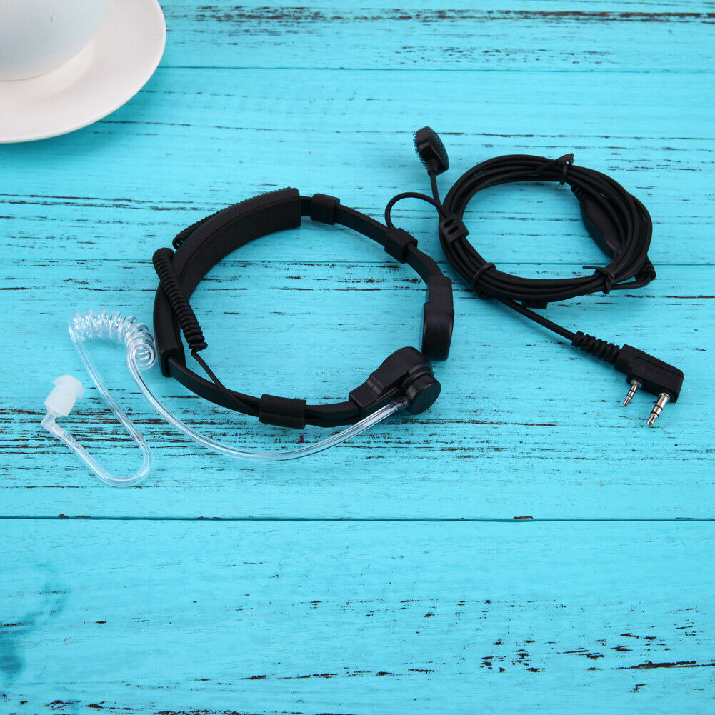 2 Pin Covert Acoustic Tube Earpiece Headset PTT Throat MIC for Baofeng UV5R @