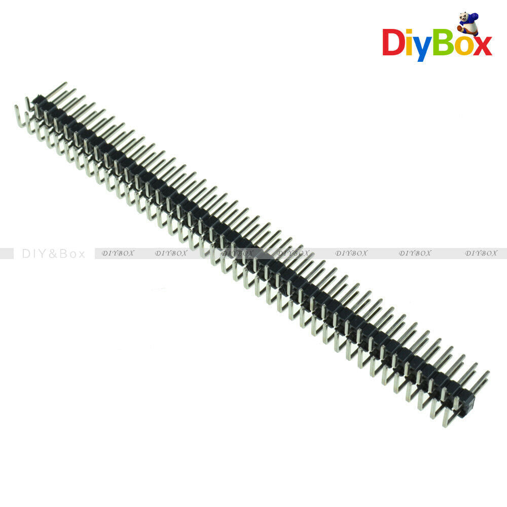 [10PCS] 2.54mm 2 x 40 Pin Male Double Row Right Angle Pin Header Strip Connector