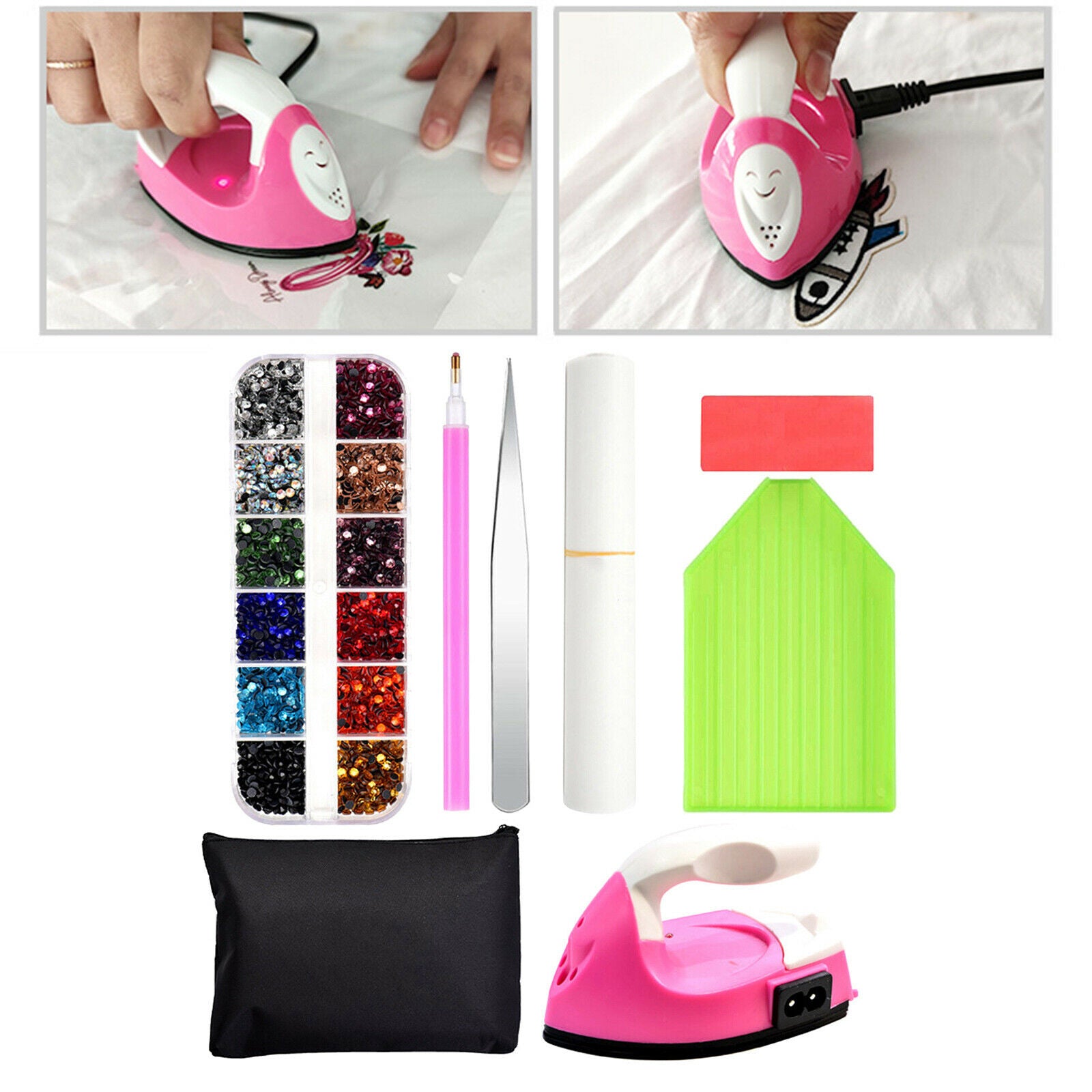 Heat Press Machine Steam Iron Garment Iron Hotfix Rhinestones DIY and Craft