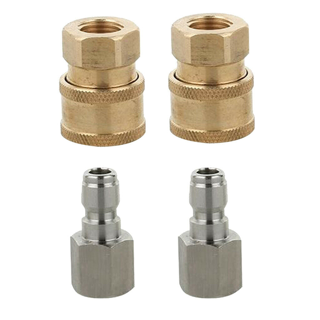4-Pack Pressure Washer Hose Connector 1/4" G Quick Coupler Male & Female