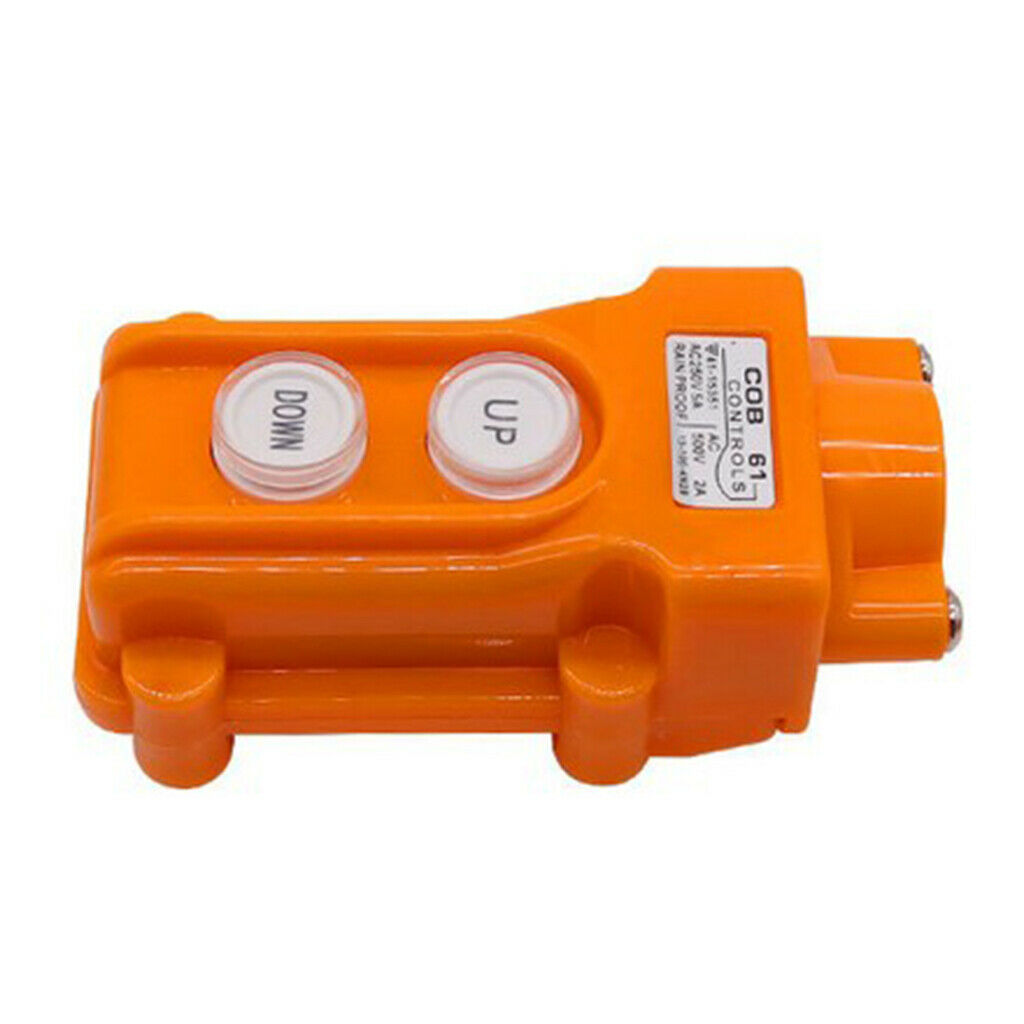 2X COB61 Hoist Push Button Switch Crane Pendant Control Station 200/500V Orange
