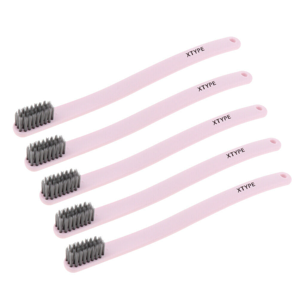 5pcs Adults Soft-bristle Toothbrush Couples Travel Tooth Brushes Pink