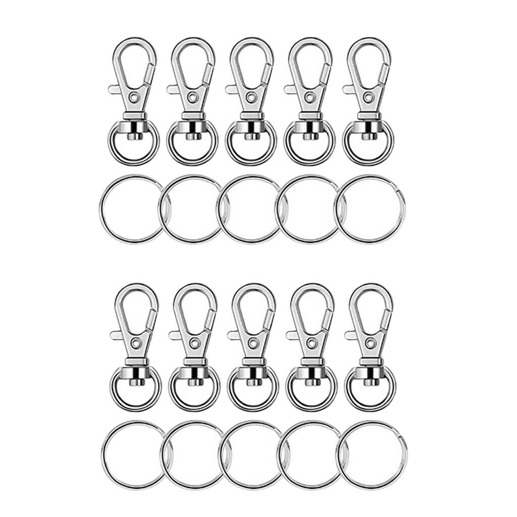 20 Pieces Key Hooks Rings Set 35 mm Key Rings (10pcs 25 mm Key Rings and 10pcs