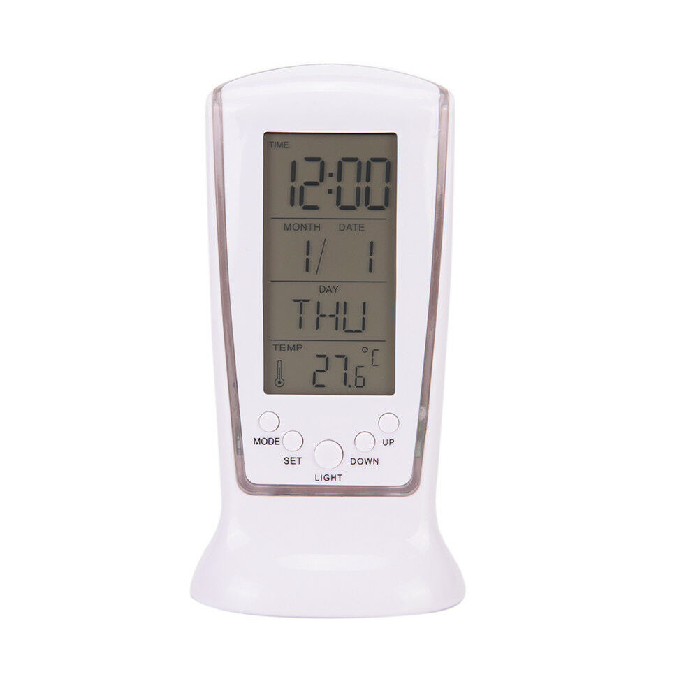 LED Digital Table Alarm Clock with Backlight Electronic Calendar Thermome.l8