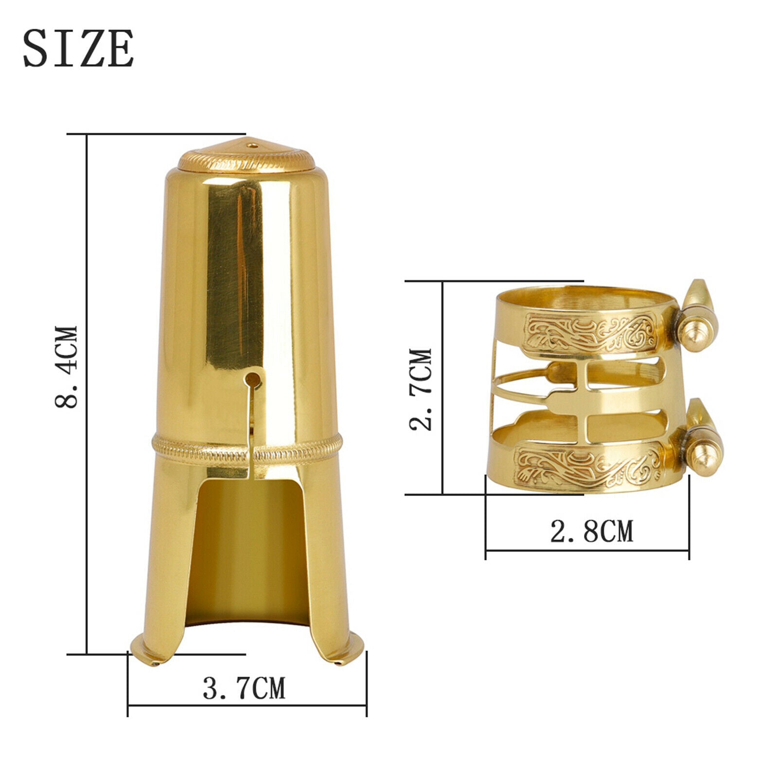 Solid Brass Tenor Saxophone Mouthpiece Protective   with Ligature Fastener
