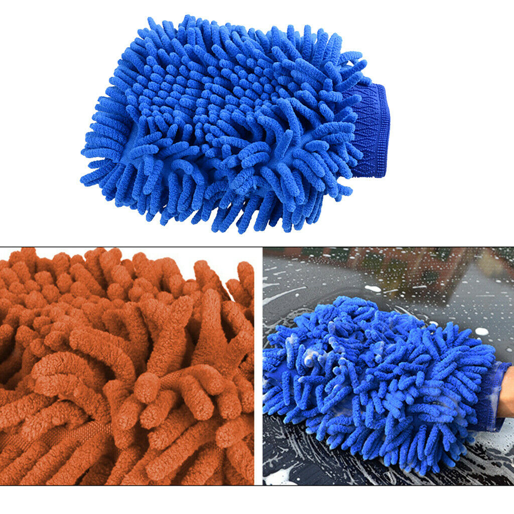 3Pcs Chenille Microfiber Car Cleaning Wash Mitt Rag Towel Cloth Duster
