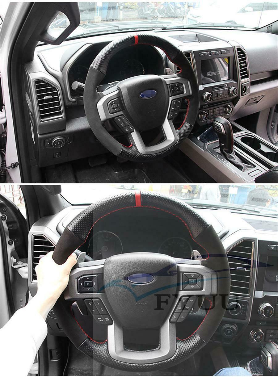Car Steering Wheel Cover For Ford F-150 2015 2016 2017 King Ranch Lariat Leather