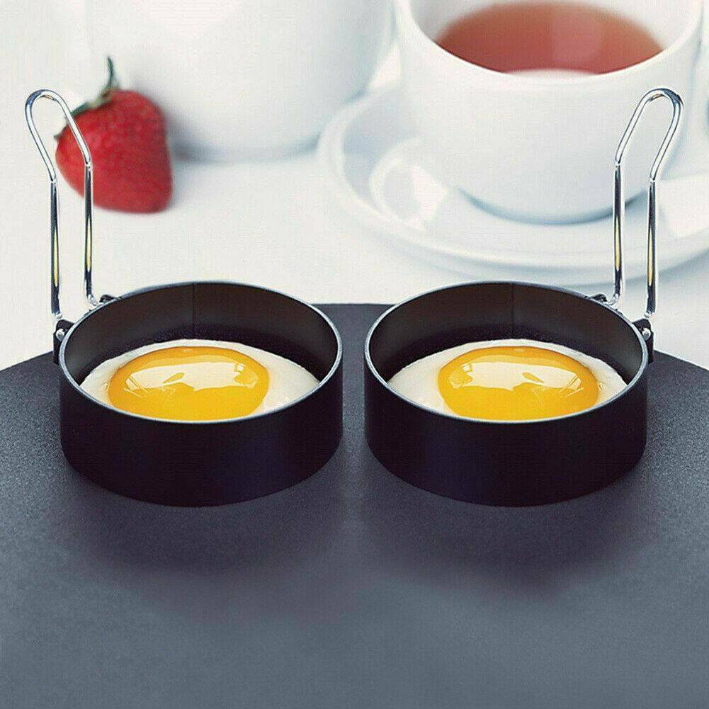 1PC NON STICK EGG RINGS ROUND Stainless Steel HANDLE FRYING PAN PANCAKE COOKING