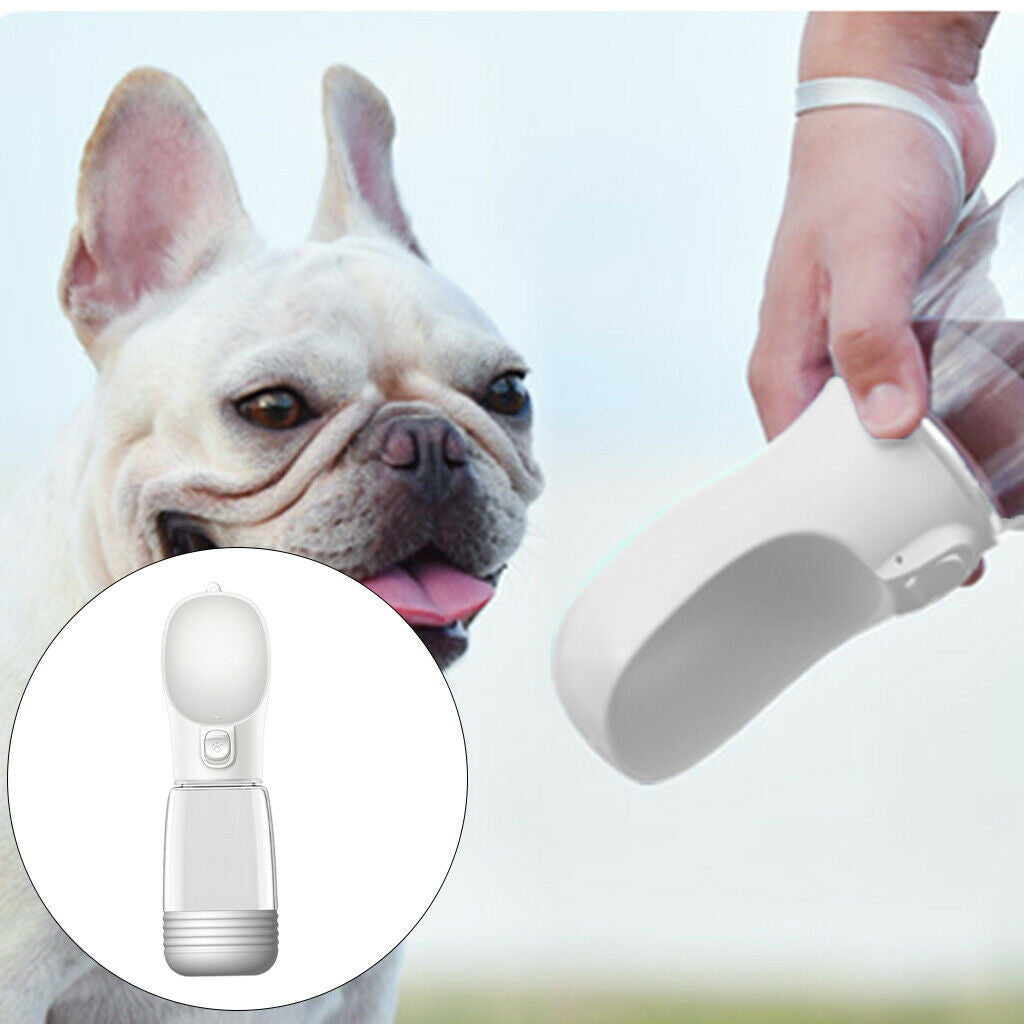 Dog Bottle Leakproof Outdoor Pet Cat Travel Dispenser Tray White