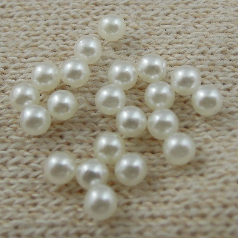 2000pcs No Holes Pure White Small Pearls Necklace Making Jewelry Findings