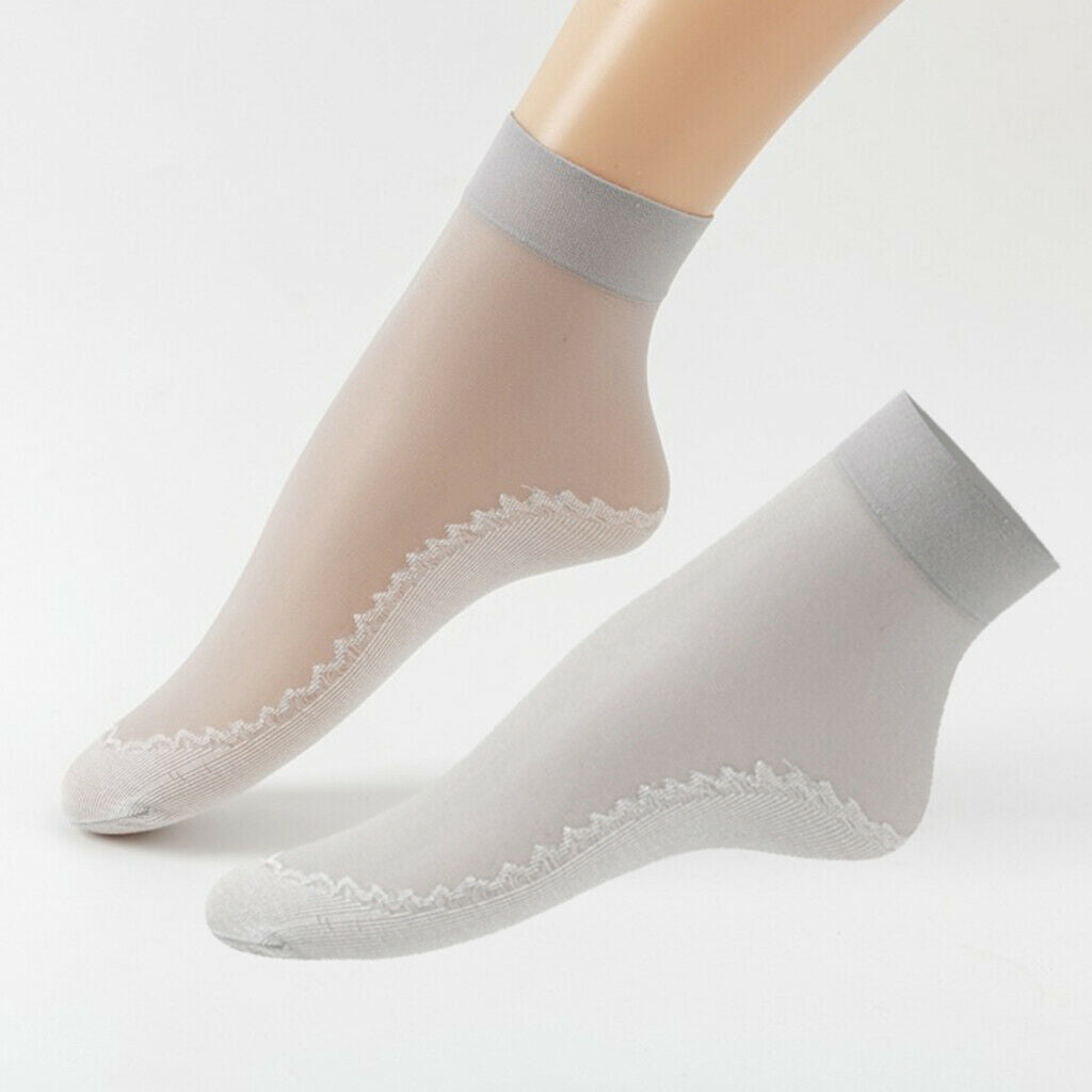 60pcs Lady Nylon Silk Summer Socks Ultrathin Anti-Slip Short Crew Socks