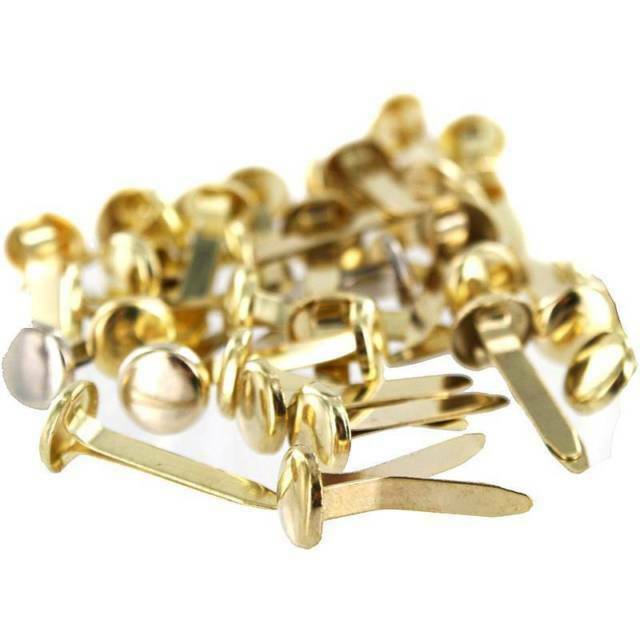 100 Quality Brass Plated Paper Fasteners Split Pins Butterfly Clip 20mm