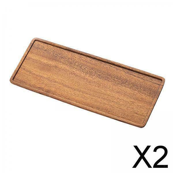 2X Wooden Large Serving Tray Rectangular Coffee Dinner Food Trays 30x12x1.2cm