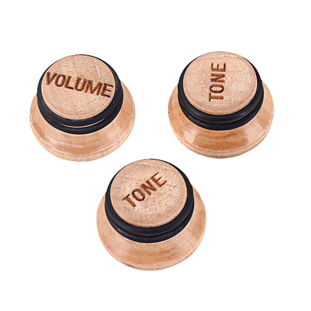 3 Pieces MAPLE Speed Volume Tone Control Knob for Electric Guitar Bass Parts