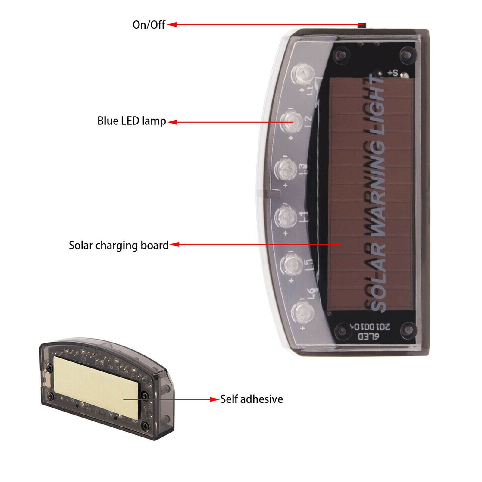 Solar Energy Simulation Dummy Alarm Warning Security Anti-Theft Flashing Light
