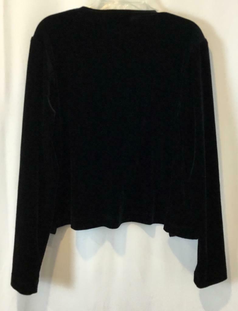 Girls 3-pc Black Velvet Outfit Size 10 Skirt Camisole Jacket Rhinestone Accents