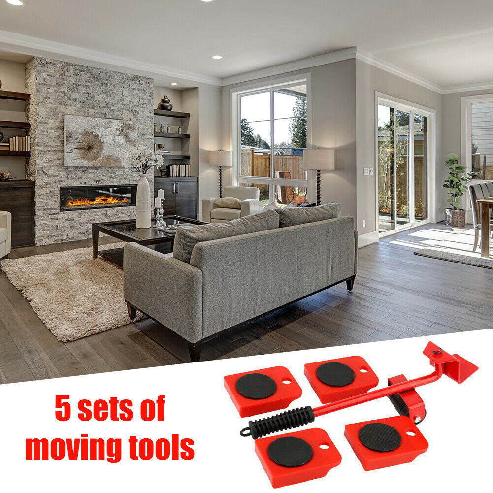 5pcs Furniture Moving Transport Set Lifter Heavy Object Handling Tool Mover @