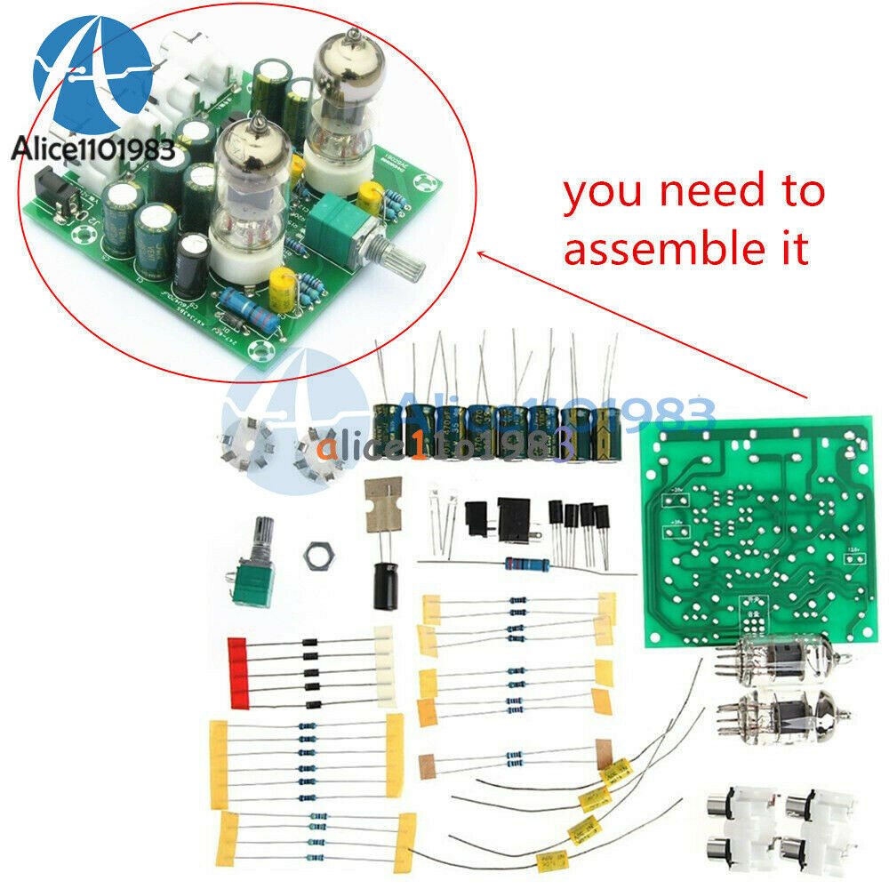 AC 12V 6J1 Valve Pre-amp Tube Board Headphone Amplifier with Acrylic DIY Case