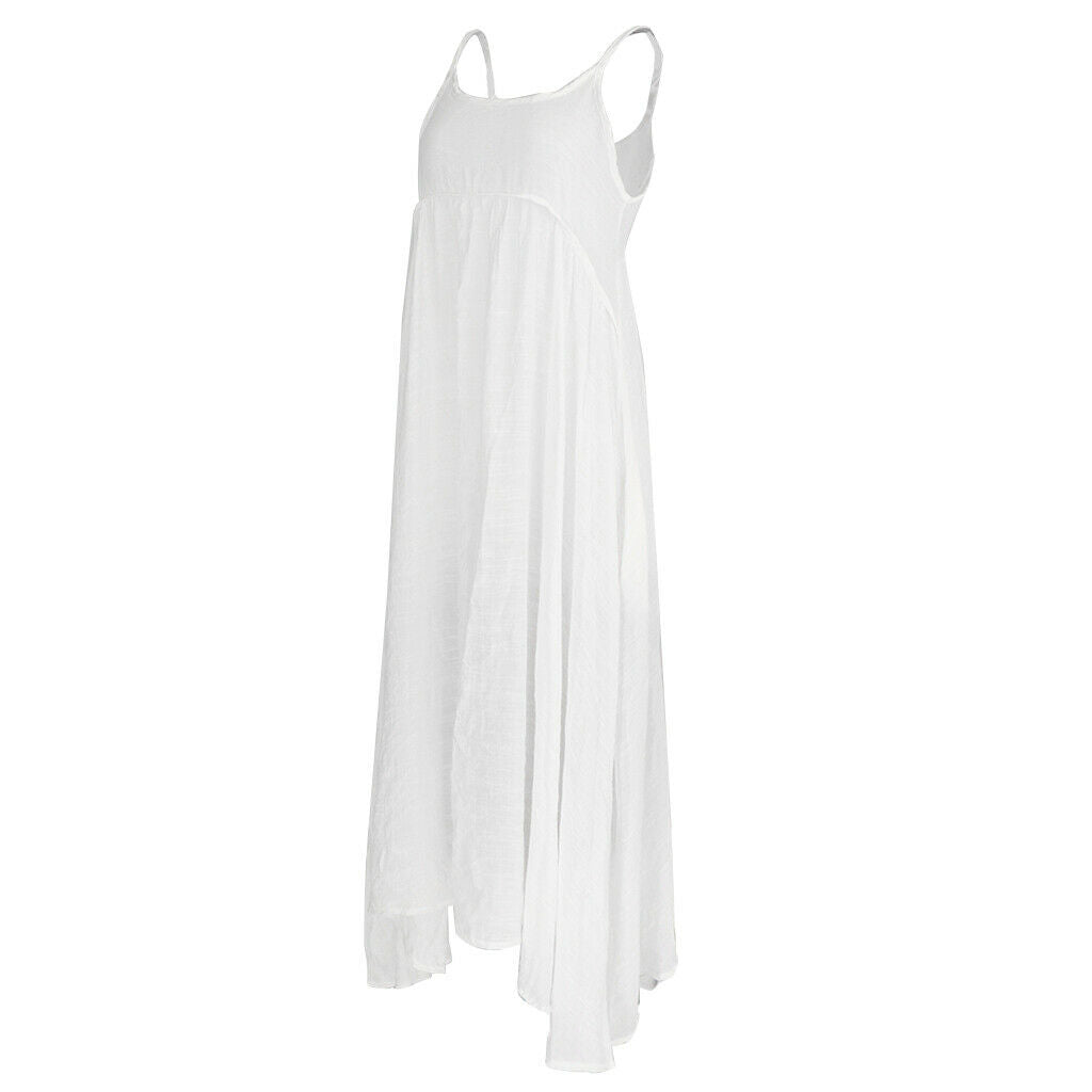 Summer Cotton Loose Big Size Women's Dress One-Piece Dress M White