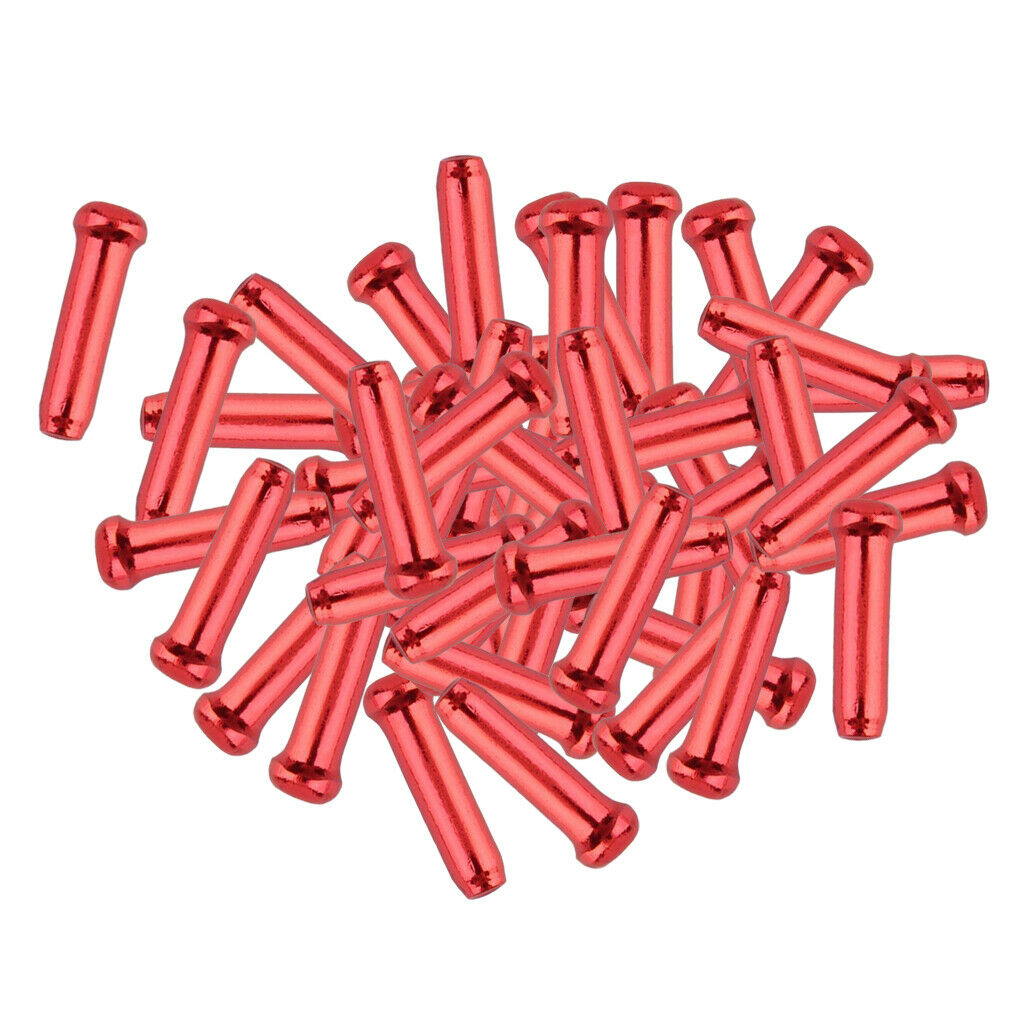 50x Bicycle Brake Shifter Inner Tips Wire End Caps Crimps Cap Gear Red