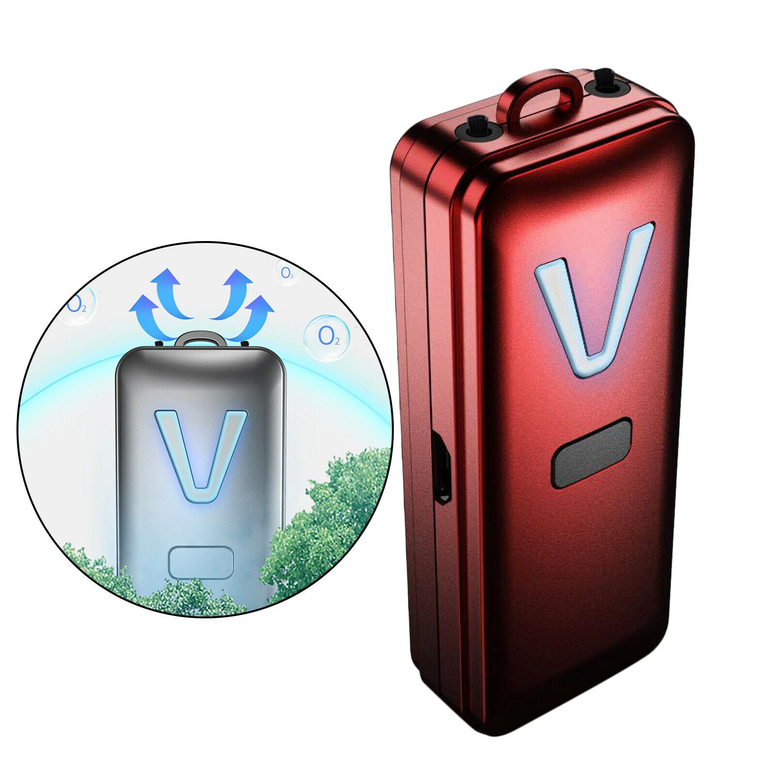 Air Purifier Cleaner Ion Generator Necklace Wearable Smoke Remover Red