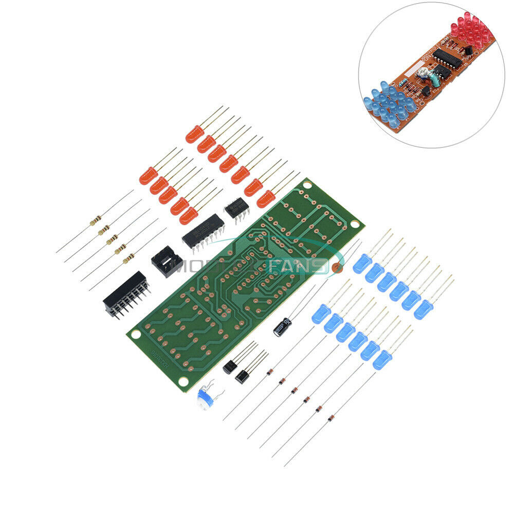 2PCS For Red Blue LED Dual-Color Detonation Flashing Light suite DIY Kits