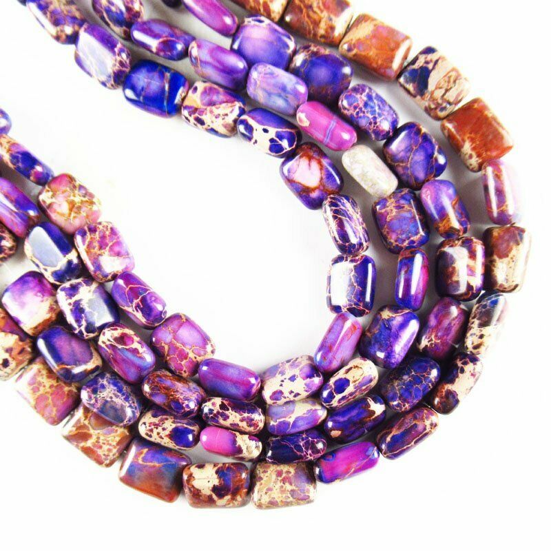 10x8x4mm Purple Manmade Sea Sediment Jasper Column Loose Bead 15.5 " 609DHS