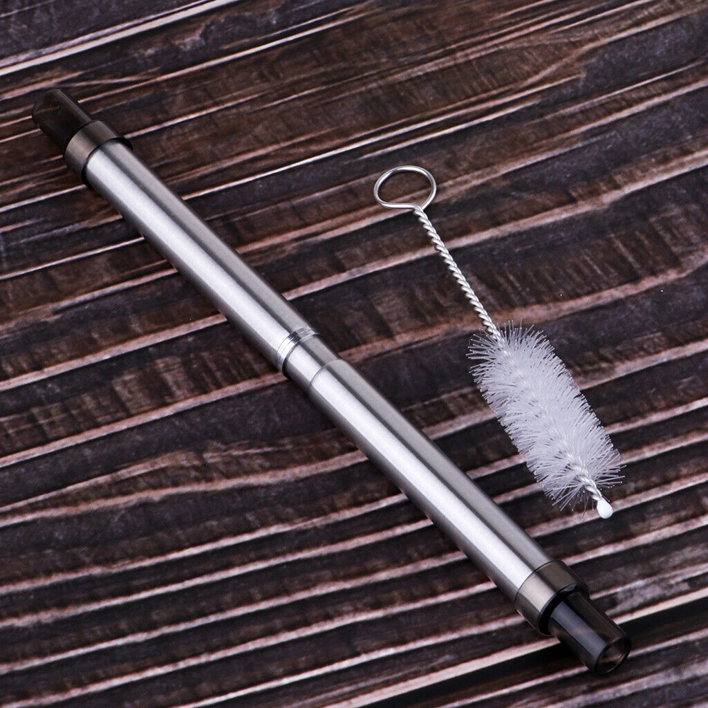 Stainless Steel Foldable Drinking Straw Tumblers Sucker Pipe with Carry Bag S