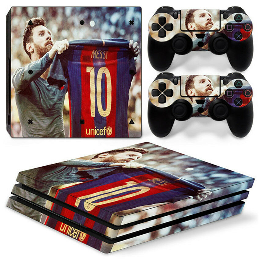 Barcelona Messi Skin For  PS4 PRO ProConsole Stickers & 2 Controllers Skins