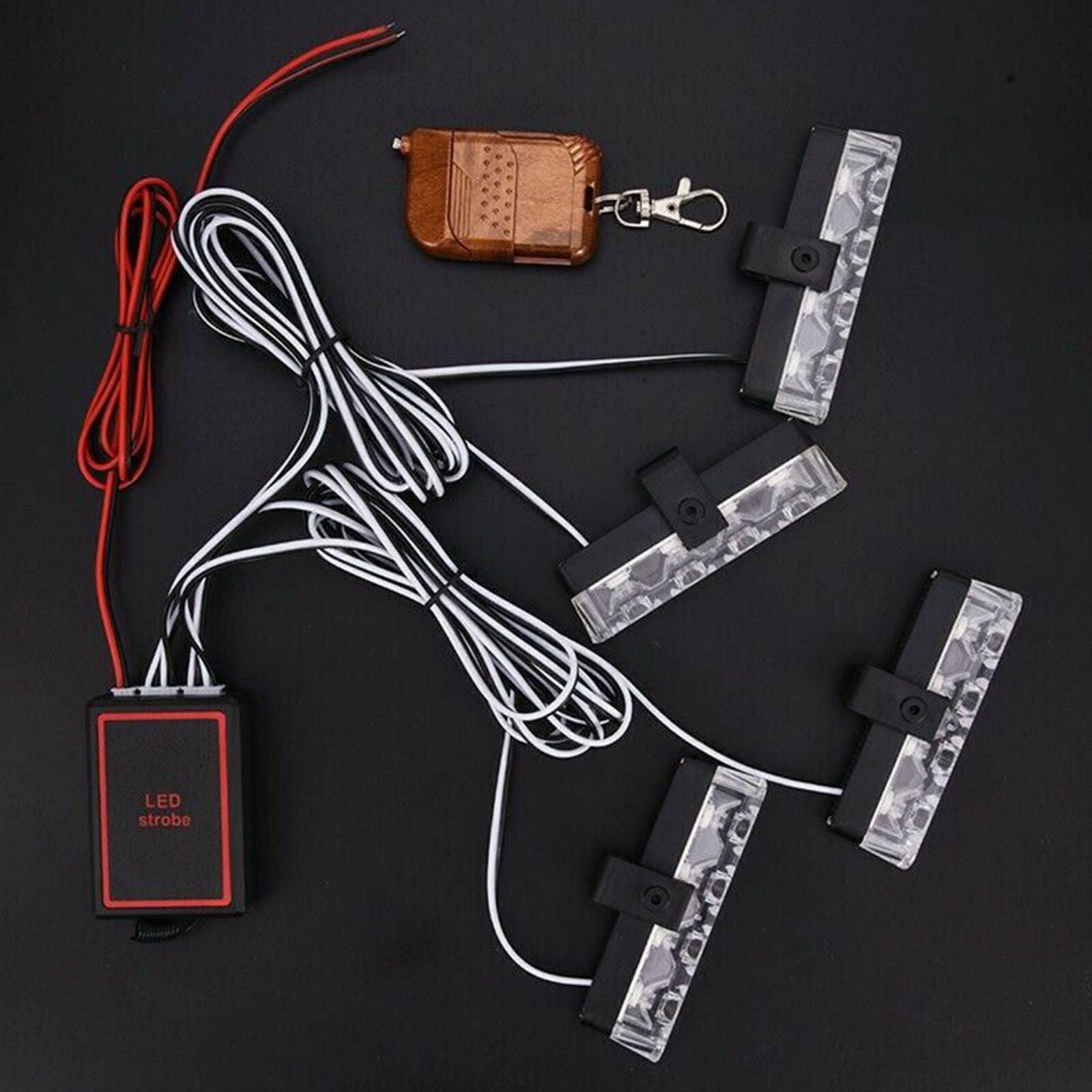 4in1 Car 16 LED Red&blue/blue Strobe Flash Light Dash Emergency Warning Lamp