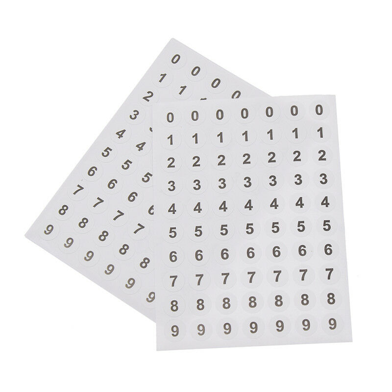 840pcs Sequentially Number 0-9 Round Small Label Stickers DIY Scrapbooking
