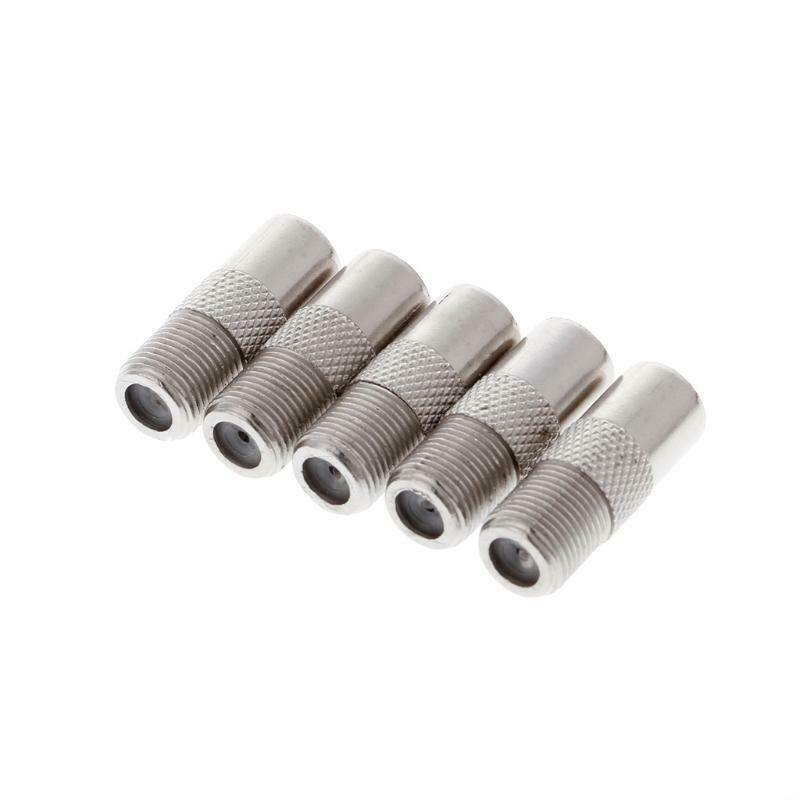 5 Pcs RF Coax Straight Connector F Female to RF Male TV Antenna Adapter