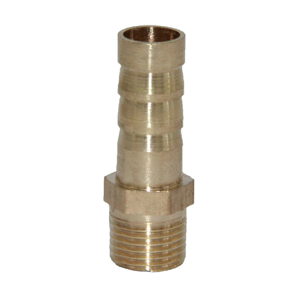 Set of 2x Brass Male Elbow Hosetail Barbed Connecting Hose Tails 1/8 to 8mm